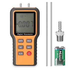 Digital Manometer LCD Display ℃ ℉ Switchable 12 Pressure Units Adjustable Indoor Temperature Measurement Tool Pipes