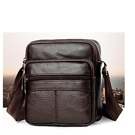 Túi đeo chéo nam thời trang da bò cao cấp T05-3, túi đựng ipad máy tính bảng, KT 20x17x5,5cm