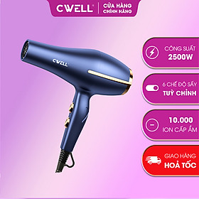 Máy sấy tóc CWELL công suất lớn 1800W-2500W C03HD, 6 chế độ tùy chỉnh nóng/lạnh, thiết kế chuẩn Salon