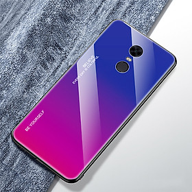 Ốp lưng cho Xiaomi Redmi 5 Plus gương cứng 2 màu Gradient Ver 2 , viền TPU dẻo đen