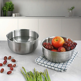 Set âu và rổ inox GKÖCH 2IN1 MYXED1718 (KT 20,5cm và 21cm) hàng chính hãng