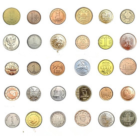 Mua  Xu Thật 100%  Bộ 30 Đồng Xu Của  30 Quốc Gia Dùng Để Sưu Tầm ECOINS