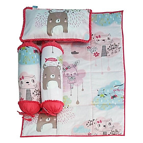 Bộ 4 Món Ga Gối Cho Bé Sleep Baby Graceful Cat - F148