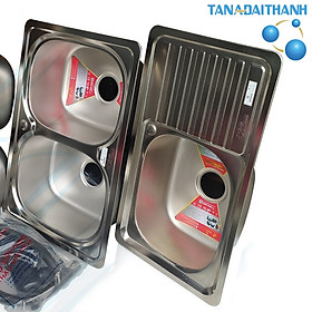 Mua Chậu Rửa Bát Inox Chính Hãng Tân Á Đại Thành Nhiều Kích Thước - Loại 2 hộc  1 hộc 1 cánh ..Tặng kèm bộ xi phông