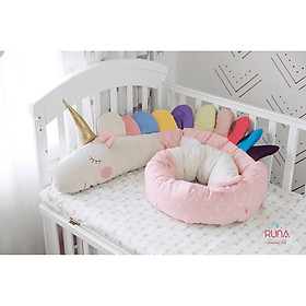 Quây cũi dài hình con thú cho bé RUNA KIDS chất liệu Cotton Hàn 100% cao