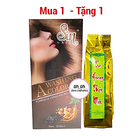 [Mua 1 Tặng 1] Nhuộm Tóc Tại Nhà Sin Hair 500ml - Dầu Gội Nhuộm Tóc Nhân Sâm Nhật Bản Giúp Phủ Bạc Đen Tóc - Nâu Tóc Tặng 01 Túi trà Hoàng Thảo Mộc 200g Giúp Ngăn Ngừa Ung Thư và Ngủ Ngon