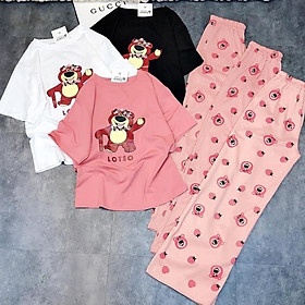 Bộ nữ mặc nhà quần dài áo cộc tay cute đáng yêu - BL70