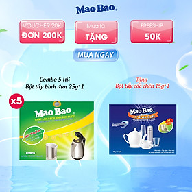 Combo 5 Túi Chất Làm Sạch Bình Đun Nước Mao Bao 25g
