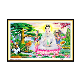 Tranh thêu chữ thập phật quan âm LV3437, tranh thêu 3D