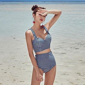 Bộ Đồ Bơi Đi Tắm Biển Nữ Bikini 2 Mảnh Caro sang chảnh