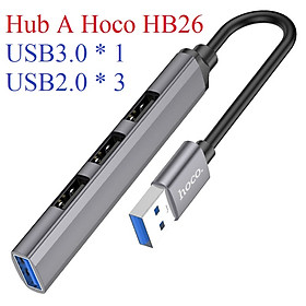 Hub / bộ chuyển cổng USB 4 in 1 cho laptop Hoco HB26 - Hàng chính hãng