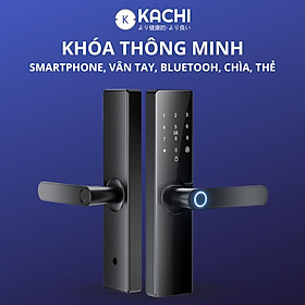 Khóa Cửa Thông Minh Kachi – Mở Khóa App Tuya + Vân tay + Chìa khóa + Thẻ từ + Mã số - MK41 cửa thường
