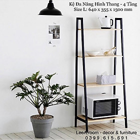 Kệ Sách Kệ Đa Năng Hình Thang 4 Tầng - Size L Hàng Cao Cấp Loại 1 , Gỗ Tần