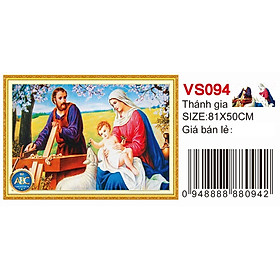 Tranh đính đá gia đình thánh gia VS094 - 81 x 50 cm - chưa đính