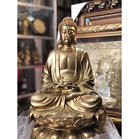 Tượng Phật Thích Ca bằng đồng, tuong phat tho cung, duc tuong phat ngoi dai sen cao 45cm