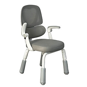 Mua Ghế học bài lưng lưới nệm vải màu xám CE1026-M Nội thất Capta Ghế ngồi học bài tại nhà cho trẻ em nệm xám khung nhựa màu trắng chân sắt sơn tĩnh điện màu trắng có nút điều chỉnh độ cao