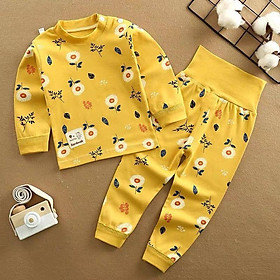 Bộ quần áo thu đông cổ 2 phân quần cạp cao chất đẹp cho bé từ 1 đến 3 tuổi