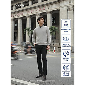 Áo len nam OWEN cổ tim sợi cotton giữ ấm tốt, không xù mã ALD220772