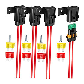 Inline Fuse Holder Waterproof 20A 30A 40A Replacement Fuses with Protection Cover Durable for Ships Yachts Motorcycle Truck Bus Marine