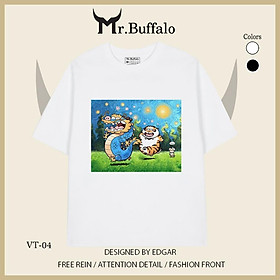Áo Thun tay lỡ Hổ Cosplay nghệ thuật Mr.Buffalo - VT04 - TRẮNG