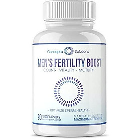 Men's Fertility Booster Motility Increase - Support for Optimized Sperm Count, Increase Motility, Vitality, Men’s Reproductive Health Wellness - 90 Vegetarian Pills 1575mg (45 Day Supply)