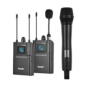 Bộ Micro Không Dây UHF ACEMIC DV100 Cho Máy Ảnh Canon/Nikon/Sony/DSLR Và Máy Quay Phỏng Vấn Ghi Âm