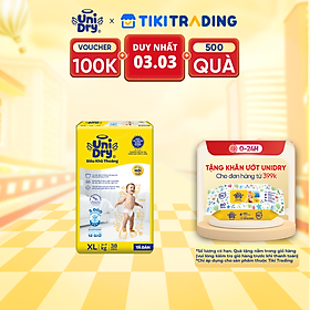 Tã dán em bé Siêu khô thoáng gói Jumbo Unidry G6X size XL-38 miếng