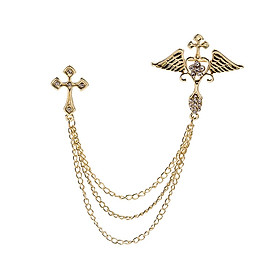 Angel Wing Brooch Jewelry Tassel Chain Pin Lapel Pins Badges Rhinestone