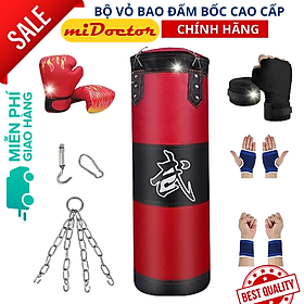 Hình ảnh Vỏ Bao Cát Đấm Bốc 3 Lớp Cao Cấp – Vỏ Bao Cát Boxing Chính Hãng miDoctor, Trụ Đấm Bốc Treo