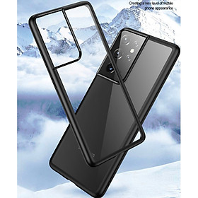 Ốp lưng kính trong viền màu chống sốc không ố vàng cho SamSung Galaxy S21 Ultra, S21 Plus- Hàng nhập khẩu
