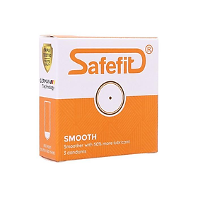 Hình ảnh Bao cao su mỏng nhiều chất bôi trơn SafeFit Smooth - hộp 3 chiếc