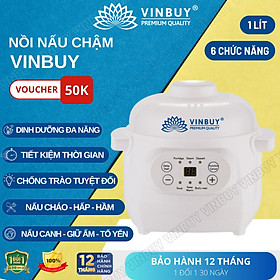 Mua Nồi chưng yến  nồi nấu chậm  nồi tiềm thuốc bắc  nồi nấu cháo cho bé giữ trọn chất dinh dưỡng  dung tích 1 lít  công suất 200W - Hàng chính hãng VINBUY