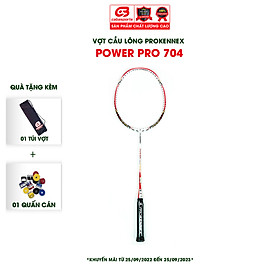 Vợt cầu lông Prokennex POWER PRO 704 chính hãng giá rẻ công thủ toàn diện - Đan 10kg Trắng Đỏ (1 cây)