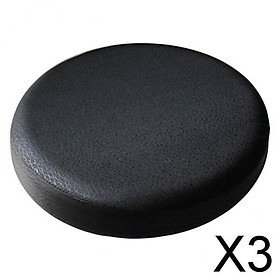 3xSmooth Surface Bar Stool Cover Round Lift Chair Seat Sleeve Salon Black_30x10cm
