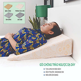 Mua Gối chống trào ngược dạ dày người lớn- Kích thước 65*60*18cm- Chống trào ngược acid  ợ hơi  ợ chua  đắng miệng  viêm họng mãn tính  chống ngáy