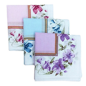12Set Cotton Floral Print Handkerchiefs  Hanky Hankie Kerchiefs Towel