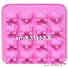 Mua Khuôn silicon làm rau câu  socola 16 mèo Kitty - Mã số 1231