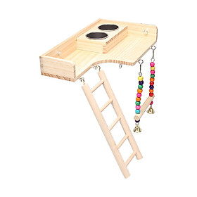 Pet Bird Parrot Playground Wooden Bird Ladder Bird Chewing Toy Accessories Bird Feeder