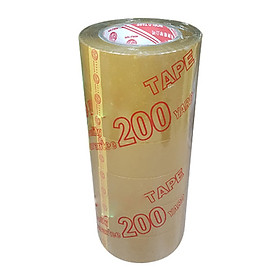 Băng keo vàng lốc 6 cuộn 200 yard bản 5 phân