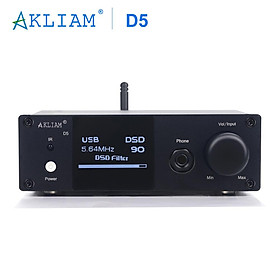 AkLIAM D5 Dual ES9038Q2M DAC Hifi Audio OPA1604 Bluetooth Dac with QCC5125 LDAC APTX XMOS USB Card 6.35mm Headphone Amplifier Color: Normal Version