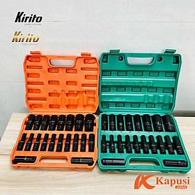 Mua Bộ đầu khẩu 1/2 dài 8cm màu đen từ số 8-32mm cao cấp thép CRV sử dụng tháo lắp bulong chuyên nghiệp
