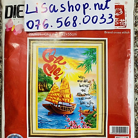 Mua Tranh thêu chữ thập CHA MẸ 42x55cm chưa thêu 222601