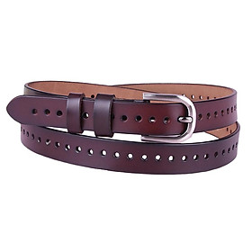 Stylish Soft Leather Belt Metal Eyelet Buckle Casual Waistband Waist Belt