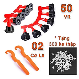 Mua Ke Cân Bằng Lát Gạch - Ke Vít Vặn Tái Sử Dụng - Gói 50 Chiếc Kèm 02 Cờ Lê