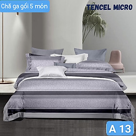 Bộ drap mền tencel hàn quốc 5 món ( 1 drap + 1 chăn chần bông + 3 áo gối) đủ size