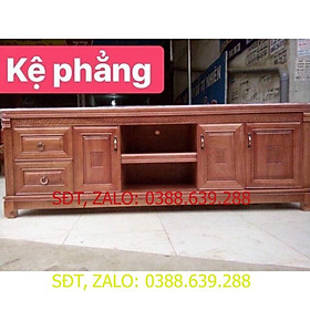 Kệ tivi dài 2m bằng gỗ xoan đào