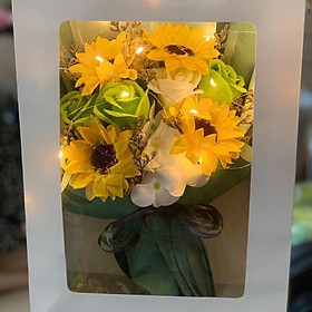 Mua Bó hoa hướng dương mix hoa hồng.