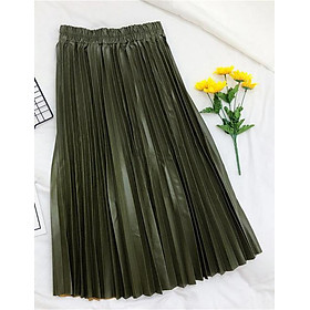 Chân váy xếp ly da PU cao cấp free size mẫu mới VAY32