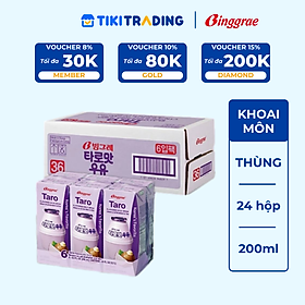Thùng 24 hộp Sữa khoai môn 200ml nhãn hiệu Binggrae