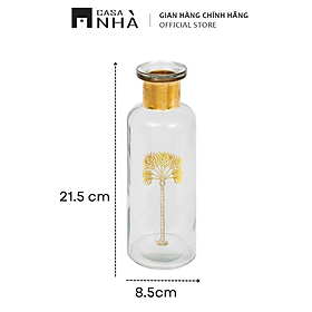 Mua Bình Hoa Thủy Tinh Trong Suốt Họa Tiết Cây Cọ Vàng Kim | Casanhà Home Furniture